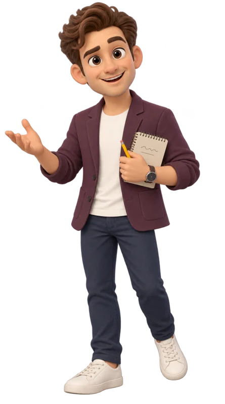 Tõnis presenting an idea with a notebook and pencil